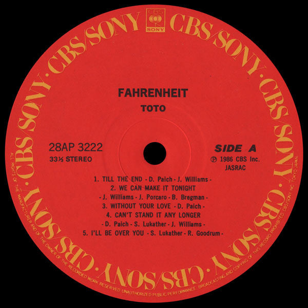 Toto - Fahrenheit (Vinyl, LP, Album)