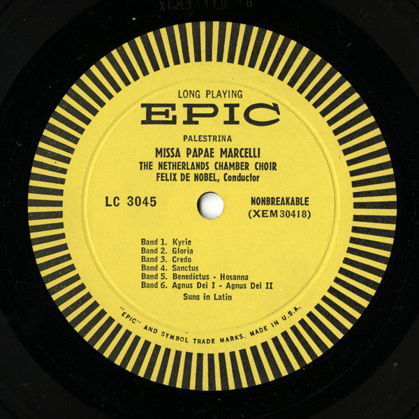 Giovanni Pierluigi da Palestrina - Missa Papae Marcelli / Choral Music From The Lowlands: 15th And 16th Centuries (Vinyl, LP, Mono) Good Plus (G+) / Good Plus (G+)