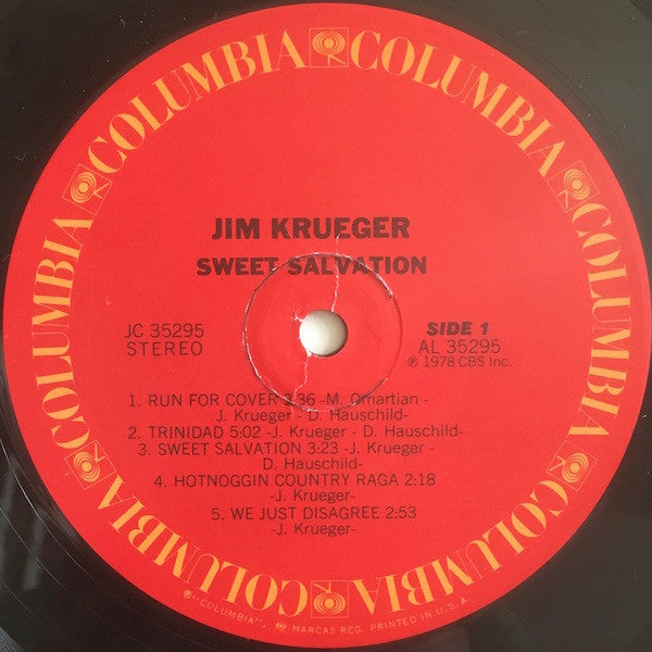 Jim Krueger - Sweet Salvation (Vinyl, LP, Album) Good Plus (G+) / Very Good (VG)