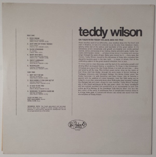 Teddy Wilson Trio - "On Tour" With Teddy Wilson And His Trio (Vinyl, LP, Album, Stereo) Very Good Plus (VG+) / Very Good Plus (VG+)
