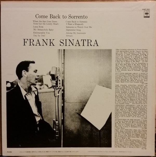Frank Sinatra - Come Back To Sorrento (Vinyl, LP, Compilation, Reissue, Mono) Near Mint (NM or M-) / Very Good Plus (VG+)