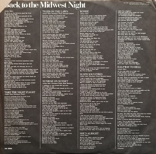 Arlyn Gale - Back To The Midwest Night (Vinyl, LP, Album, Stereo) Very Good Plus (VG+) / Very Good Plus (VG+)