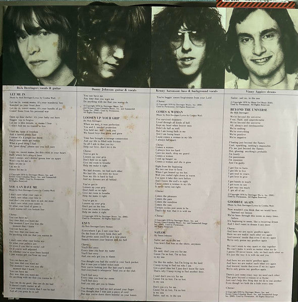 Derringer (2) - Derringer (Vinyl, LP, Album) Very Good Plus (VG+) / Very Good Plus (VG+)