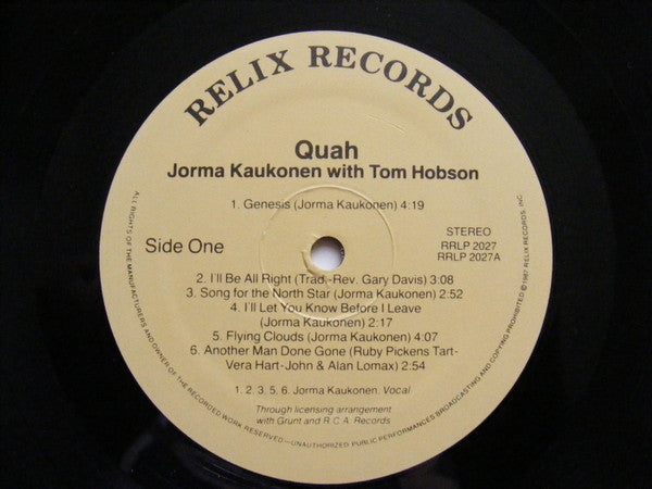Jorma Kaukonen - Quah (Vinyl, LP, Album, Reissue) Near Mint (NM or M-) / Near Mint (NM or M-)