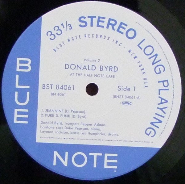 Donald Byrd - At The Half Note Cafe, Vol. 2 (Vinyl, LP, Album, Reissue, Stereo) Near Mint (NM or M-) / Near Mint (NM or M-)