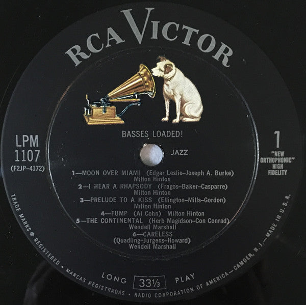 Milt Hinton - Basses Loaded! (Vinyl, LP, Album, Mono) Very Good Plus (VG+) / Good Plus (G+)
