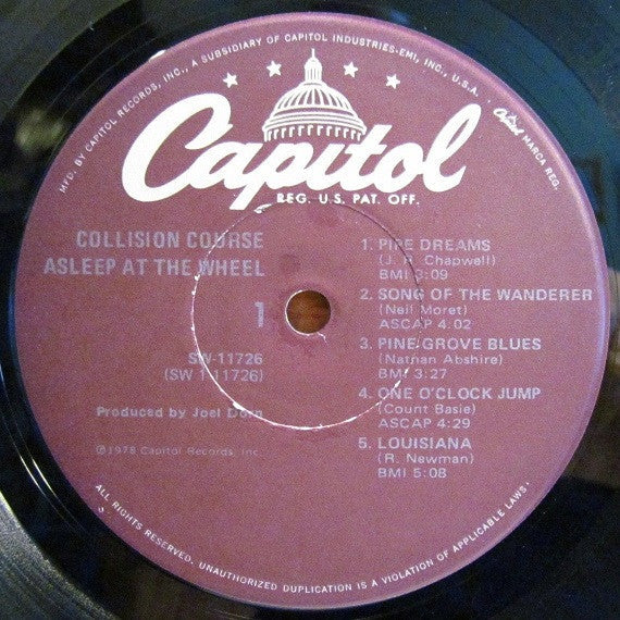 Asleep At The Wheel - Collision Course (Vinyl, LP, Album) Very Good Plus (VG+) / Good Plus (G+)