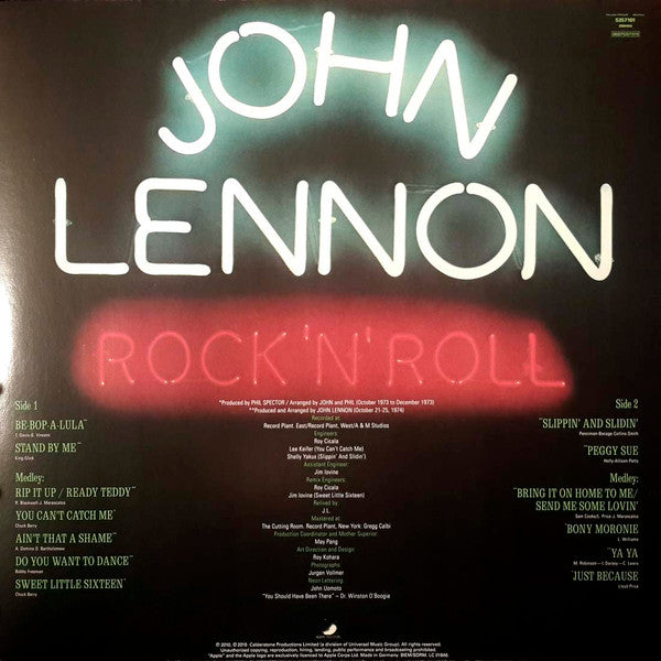 John Lennon - Rock 'N' Roll (Vinyl, LP, Album, Reissue, Remastered) Mint (M) / Mint (M)
