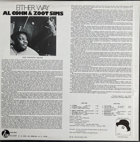 Al Cohn - Either Way (Vinyl, LP, Album, Reissue)