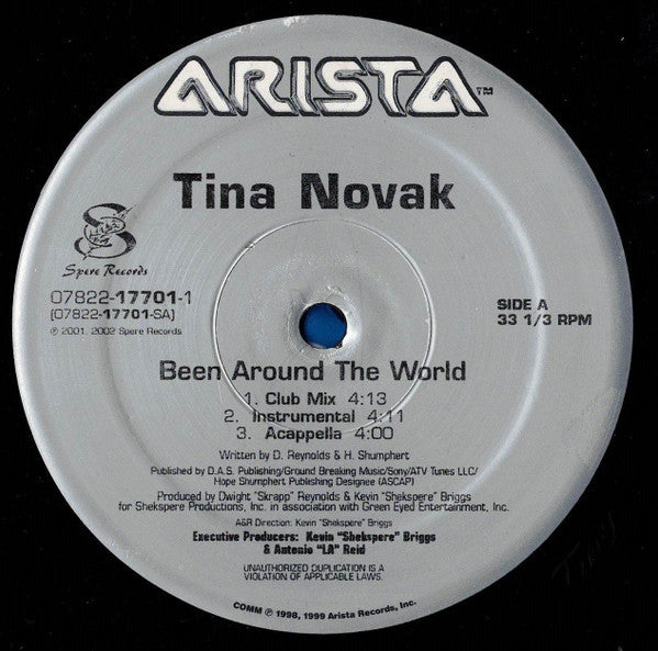 Tina Novak - Been Around The World (Vinyl, 12", Single, 33 ⅓ RPM) Very Good Plus (VG+) / Very Good Plus (VG+)