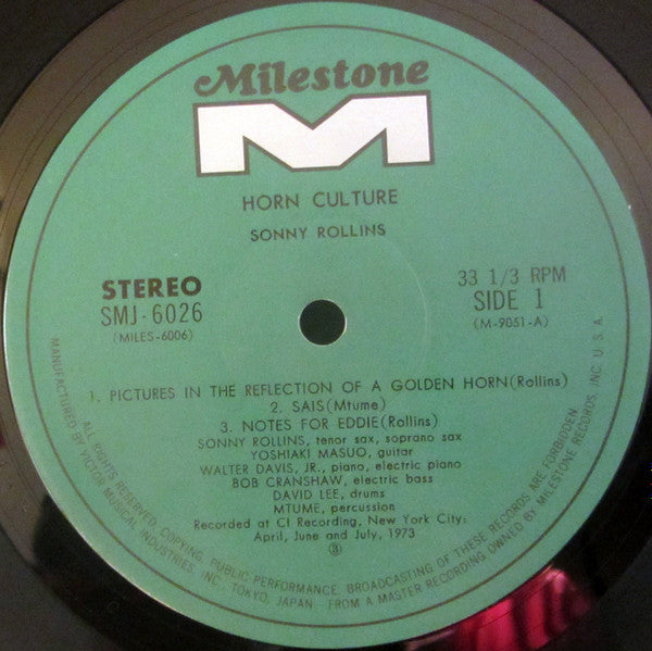 Sonny Rollins - Horn Culture (Vinyl, LP, Album) Very Good (VG) / Very Good (VG)
