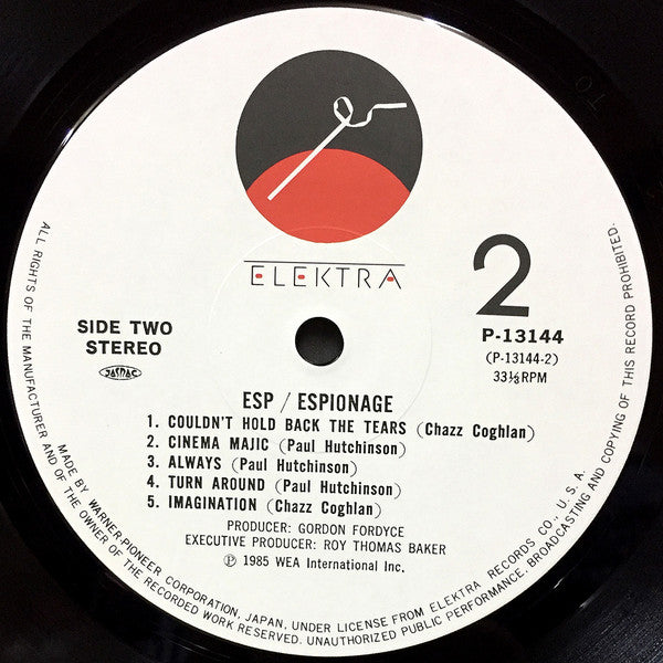 Espionage (4) - E S P (Vinyl, LP, Album) Very Good Plus (VG+) / Very Good (VG)