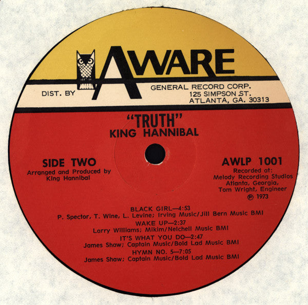 King Hannibal - Truth (Vinyl, LP, Album, Stereo) Good Plus (G+) / Good (G)