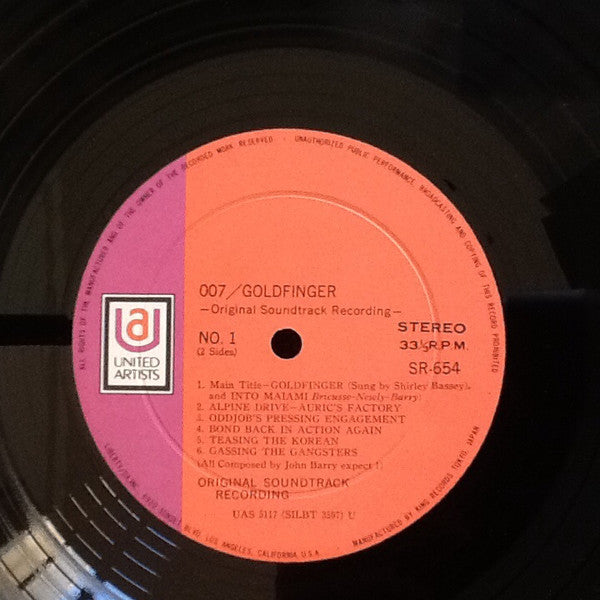 John Barry - 007／ゴールドフィンガー = Goldfinger (Original Soundtrack Recording) (Vinyl, LP, Album, Repress) Very Good (VG) / Very Good (VG)