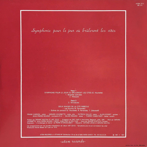Art Zoyd - Symphonie Pour Le Jour Où Brûleront Les Cités (Vinyl, LP, Album, Stereo) Very Good (VG) / Near Mint (NM or M-)