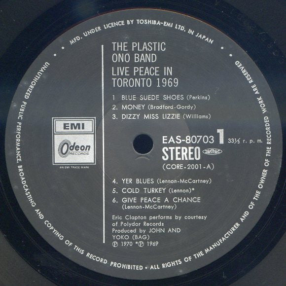 The Plastic Ono Band - Live Peace In Toronto 1969 (Vinyl, LP, Reiss...