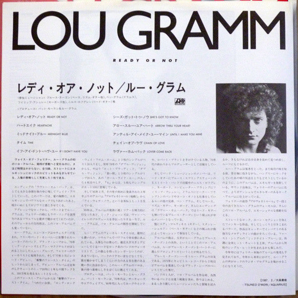 Lou Gramm - Ready Or Not (Vinyl, LP, Album) Very Good (VG) / Very Good (VG)