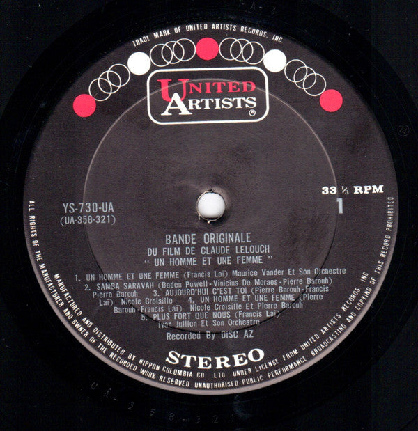 Francis Lai - A Man And A Woman (Un Homme Et Une Femme) (Vinyl, LP, Album, Stereo) Very Good (VG) / Very Good (VG)