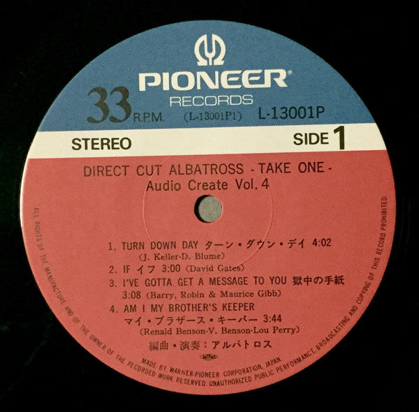 Albatross (14) - Direct Cut Albatross - Take One (Audio Create Vol. 4) (Vinyl, LP, Album, Stereo) Near Mint (NM or M-) / Very Good Plus (VG+)