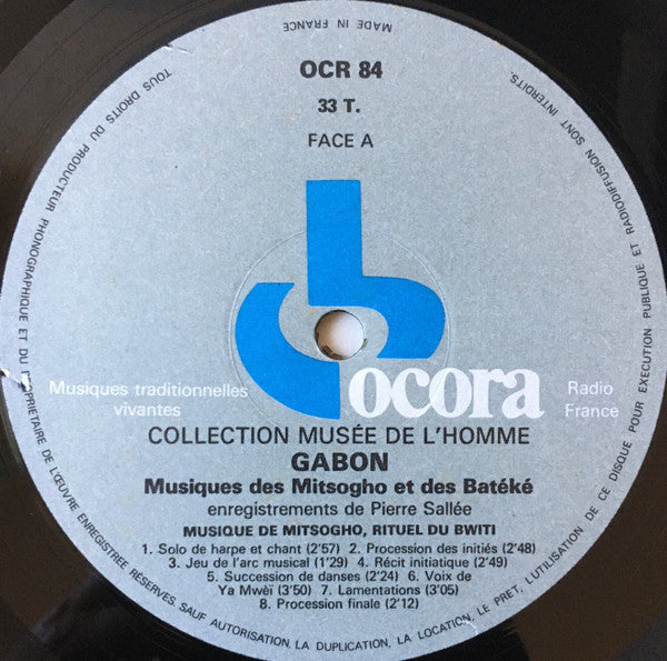 Mitsogho - Gabon: Musiques Des Mitsogho Et Des Batéké (Vinyl, LP, Stereo, Reissue) Very Good (VG) / Very Good (VG)