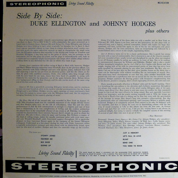 Duke Ellington - Side By Side (Vinyl, LP, Album, Reissue, Stereo) Very Good Plus (VG+) / Very Good Plus (VG+)