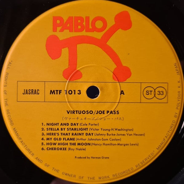 Joe Pass - Virtuoso (Vinyl, LP, Album, Reissue, Stereo)