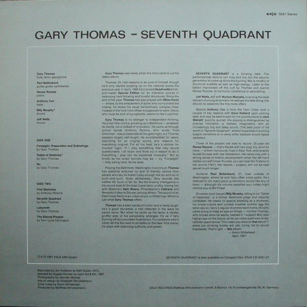 Gary Thomas - Seventh Quadrant (Vinyl, LP, Album) Near Mint (NM or M-) / Very Good Plus (VG+)