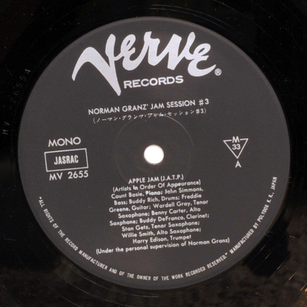 Various - Norman Granz' Jam Session #3 (Vinyl, LP, Album, Mono) Near Mint (NM or M-) / Very Good Plus (VG+)