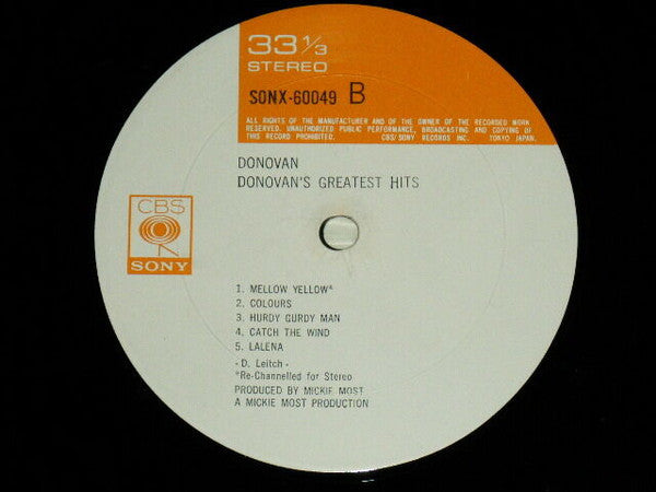 Donovan - Donovan's Greatest Hits (Vinyl, LP, Compilation, Stereo)