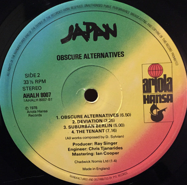 Japan - Obscure Alternatives (Vinyl, LP, Album, Stereo)