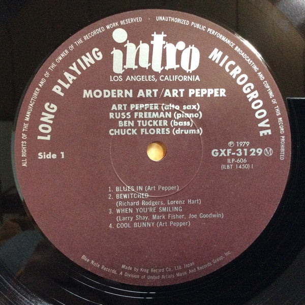 Art Pepper Quartet - Modern Art (Vinyl, LP, Album, Limited Edition,...