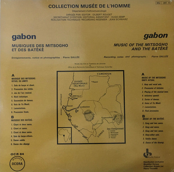 Mitsogho - Gabon: Musiques Des Mitsogho Et Des Batéké (Vinyl, LP, Stereo, Reissue) Very Good (VG) / Very Good (VG)