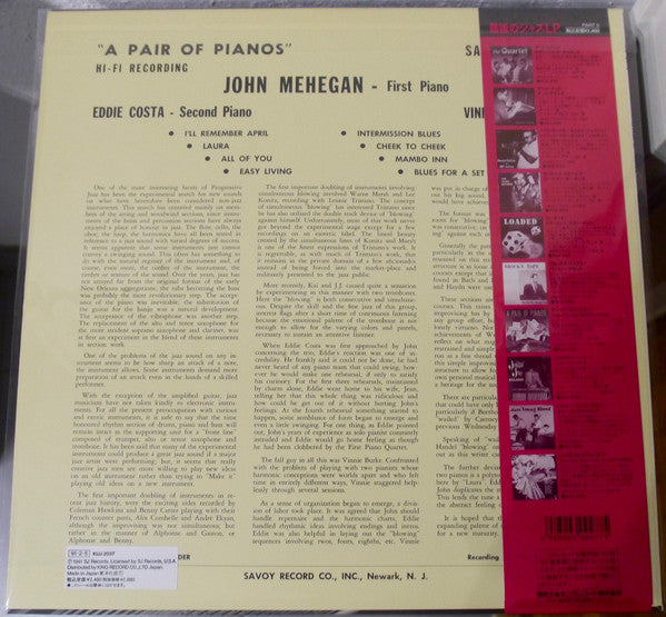 John Mehegan - A Pair Of Pianos (Vinyl, LP, Album, Reissue, Mono) Very Good (VG) / Very Good (VG)