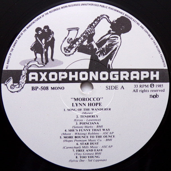 Lynn Hope - Morocco (Vinyl, LP, Compilation, Mono) Very Good (VG) / Very Good (VG)