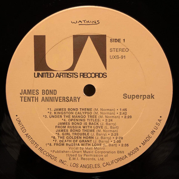 John Barry - James Bond 10th Anniversary (2xVinyl, LP, Compilation, Album) Very Good (VG) / Good Plus (G+)