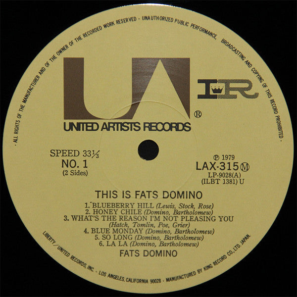 Fats Domino - This Is Fats Domino! (Vinyl, LP, Album, Mono) Very Good Plus (VG+) / Very Good (VG)