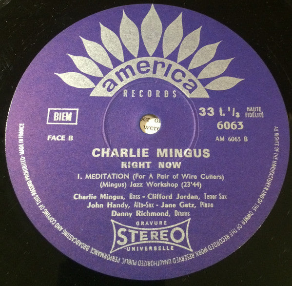 Charles Mingus - Right Now: Live At The Jazz Workshop (Vinyl, LP, Album, Reissue, Stereo) Good Plus (G+) / Good Plus (G+)