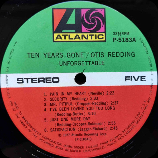 Otis Redding - Ten Years Gone (3xVinyl, LP, Compilation, Stereo) Very Good Plus (VG+) / Very Good (VG)