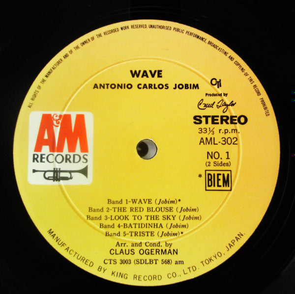 Antonio Carlos Jobim - Wave (Vinyl, LP, Album) Very Good Plus (VG+) / Very Good Plus (VG+)