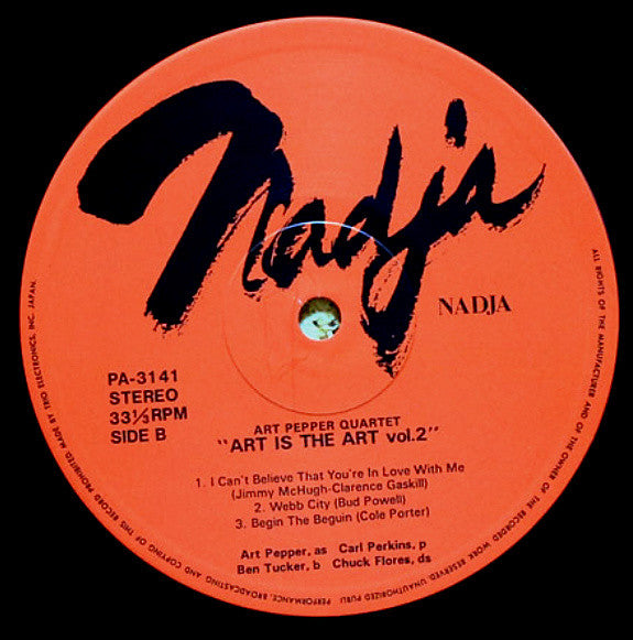 Art Pepper Quartet - Art Is The Art Vol. 2 (Vinyl, LP, Album, Reissue)