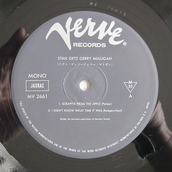 Stan Getz - Stan Getz And Gerry Mulligan / Stan Getz And The Oscar Peterson Trio (Vinyl, LP, Album, Reissue, Mono) Near Mint (NM or M-) / Very Good (VG)