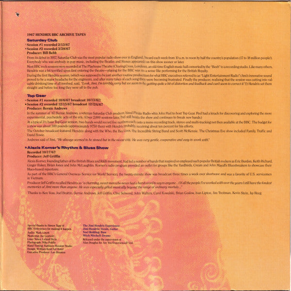 The Jimi Hendrix Experience - Radio One (Vinyl, Vinyl, All Media, LP, LP, Single Sided, Limited Edition, Remastered) Very Good (VG) / Very Good Plus (VG+)