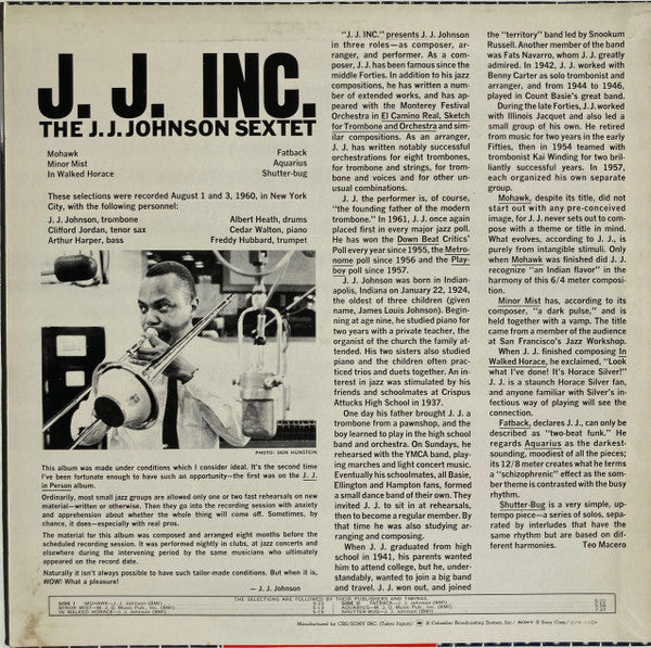 The J.J. Johnson Sextet - J.J. Inc. (Vinyl, LP, Album, Reissue, Mono)