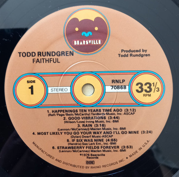 Todd Rundgren - Faithful (Vinyl, LP, Album, Reissue, Remastered)