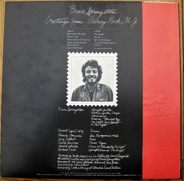 Bruce Springsteen - Greetings From Asbury Park NJ (Vinyl, LP, Album) Very Good Plus (VG+) / Very Good (VG)