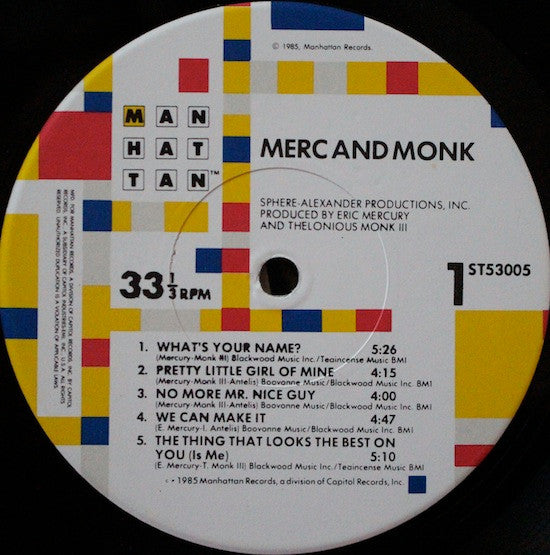 Merc And Monk - Merc And Monk (Vinyl, LP, Album) Very Good (VG) / Very Good Plus (VG+)