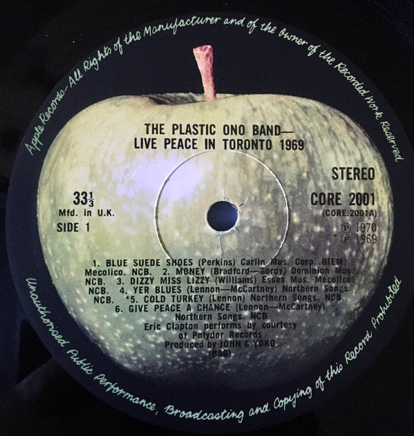 The Plastic Ono Band - Live Peace In Toronto 1969 (Vinyl, LP, Album, Repress) Good Plus (G+) / Good Plus (G+)