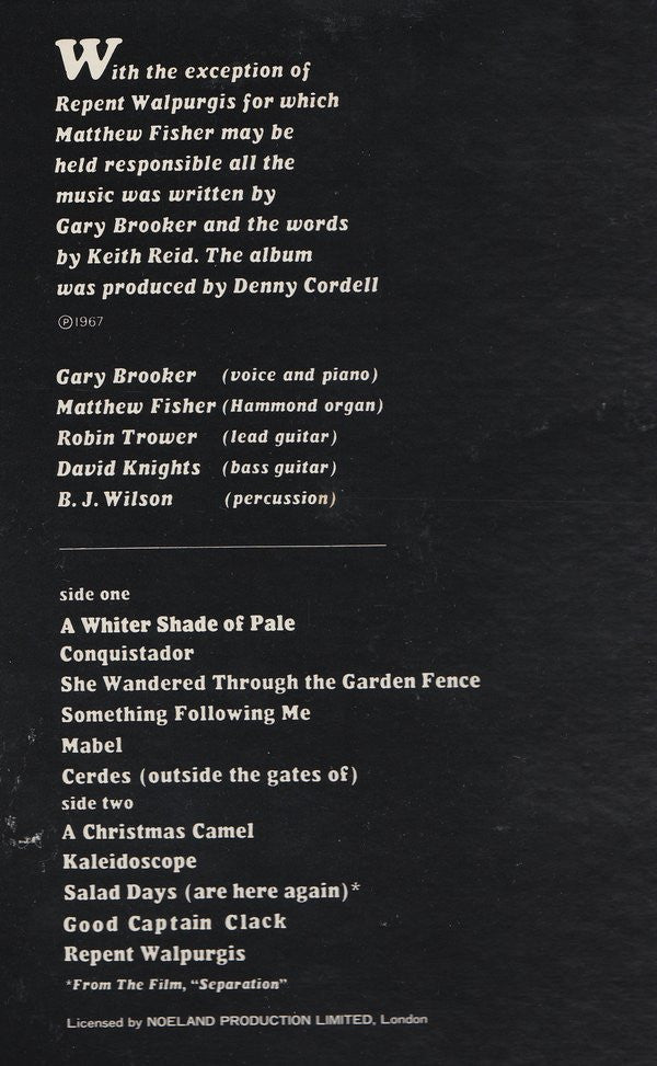 Procol Harum - A Whiter Shade Of Pale  = 青い影 (Vinyl, LP, Album, Reissue, Mono) Very Good (VG) / Good Plus (G+)