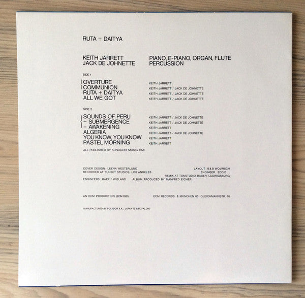 Keith Jarrett - Ruta And Daitya (Vinyl, LP, Album, Limited Edition, Reissue) Very Good Plus (VG+) / Generic