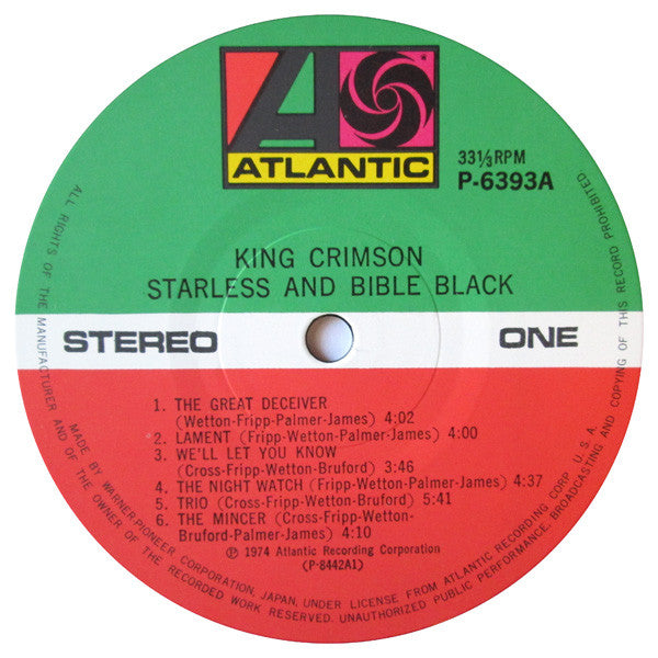 King Crimson - Starless And Bible Black (Vinyl, LP, Album, Reissue) Very Good Plus (VG+) / Very Good Plus (VG+)